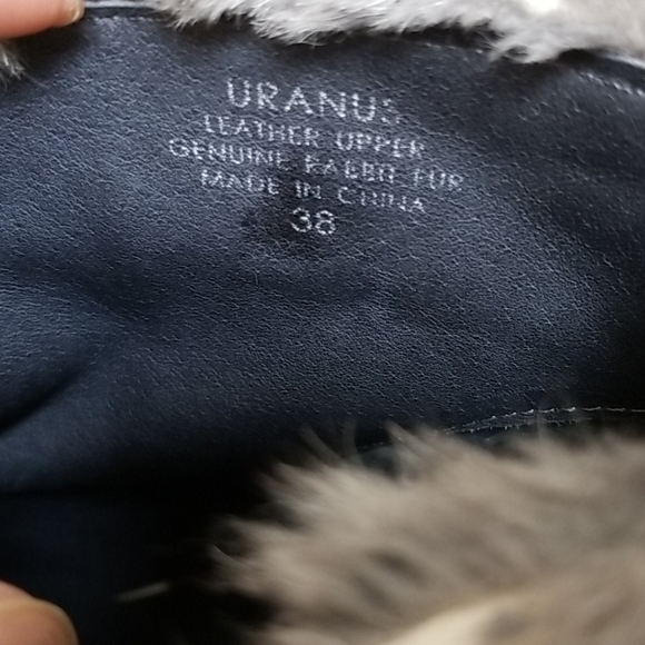 Beautiful ASH Rabbit Fur Trimmed Uranus Wedge Bootie Grey Ankle Boot US 8 - Picture 9 of 10